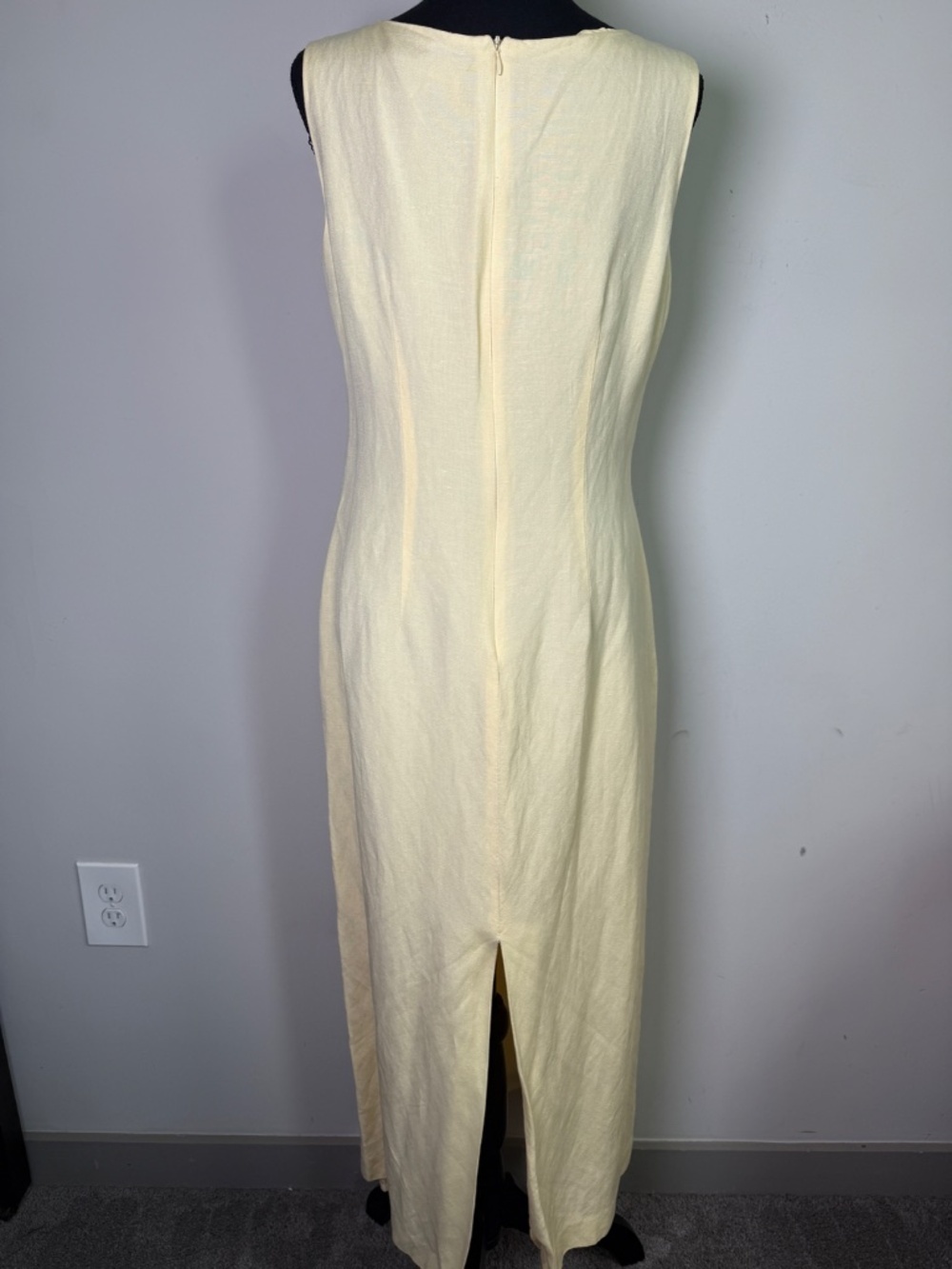 Jessica Howard Embroidered Floral Linen Maxi Dress Yellow Vintage Grandmacore 10 - Picture 5 of 8